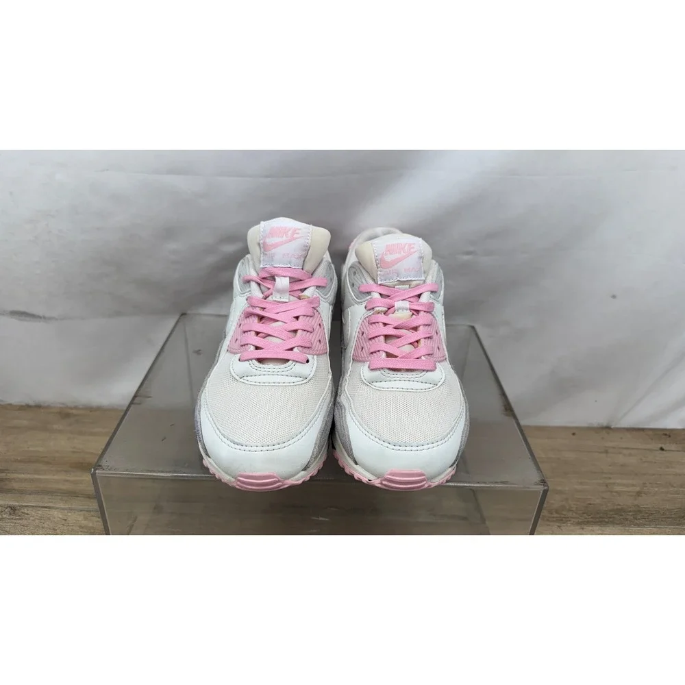 Nike Air Max 90 White Pink Grey Womens Sneakers FN0489-100 Size 6.5